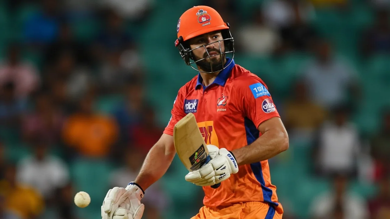 Close view of a batter shaping a sweep shot under evening lights at a Chennai T20 ground, the kind of spin-match-up moment that defines CSG vs LKK fantasy captain picks.